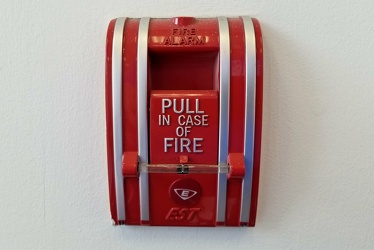 Edwards fire alarm pull station at a store [03]