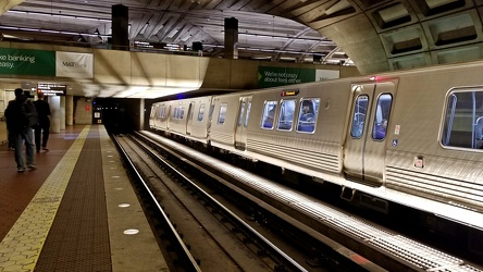 Red Line train at Gallery Place-Chinatown station