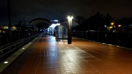 Minnesota Avenue station on a rainy night