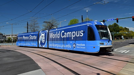 The Tide light rail at St. Paul's Boulevard and East Plume Street