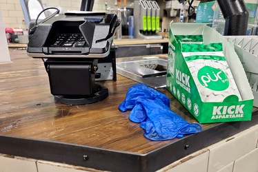 Used gloves at Whole Foods Market