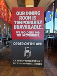 Sheetz dining room closed