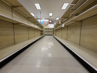 Empty paper towel aisle at Target