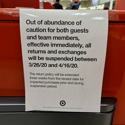 Returns suspended at Target