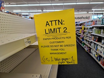 Limit on paper products at CVS