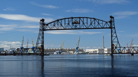 Vertical lift bridge across the Elizabeth River