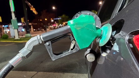 Pumping gas at a BP station