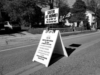 Safer at home sign in Harpers Ferry [02]