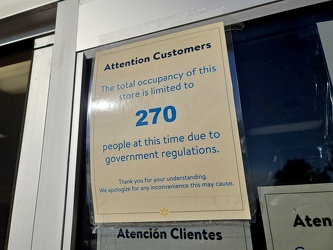 Capacity limit at the Walmart in Charles Town, West Virginia