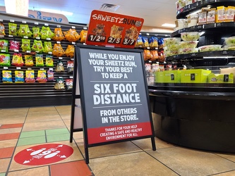 Social distancing sign at Sheetz