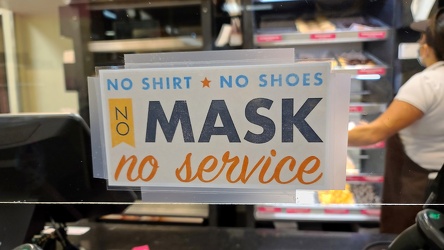 Mask signage at Dunkin Donuts in Leesburg, Virginia [02]