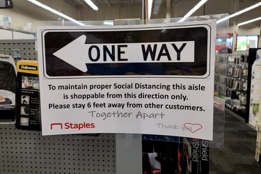 One-way aisle signage at Staples [01]