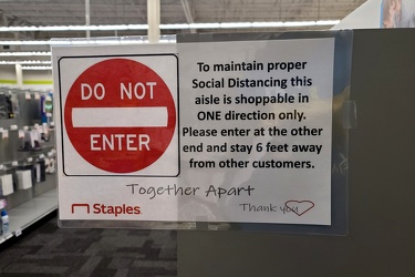 One-way aisle signage at Staples [02]