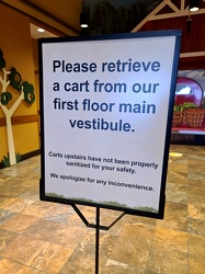 Carts not sanitized upstairs