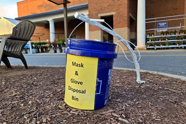 Mask and glove disposal bin