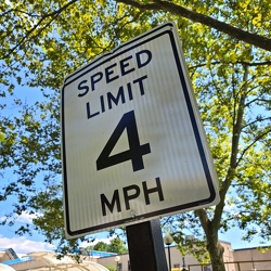 Speed limit 4 mph