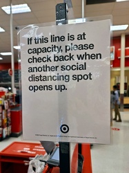 Checkout lane capacity signage at Target