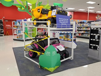 Kiddie car display at Target