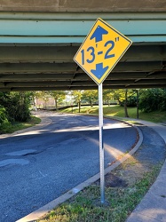 Low clearance sign at West Falls Church station