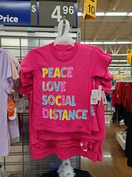 "Peace, love, social distance"