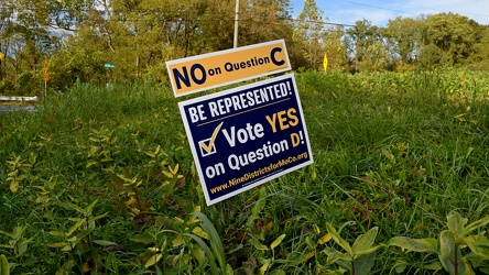 Political sign about ballot questions