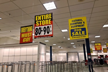 Closing sale signage at JCPenney in Staunton, Virginia