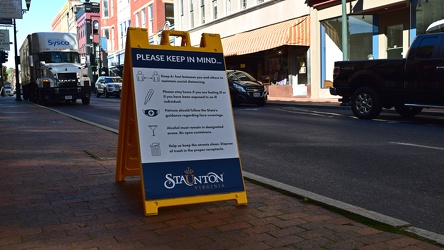 COVID signage in downtown Staunton