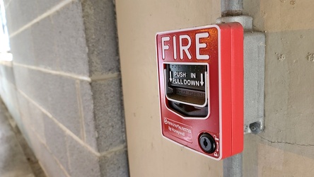 Fire alarm pull station at New Street parking garage [03]