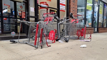 Overturned shopping carts in front of CVS [01]