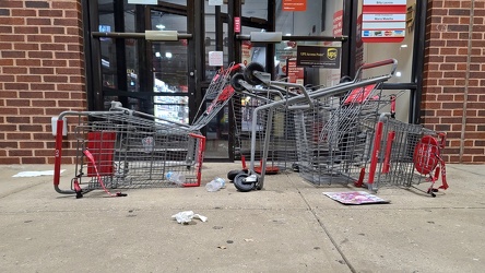 Overturned shopping carts in front of CVS [04]