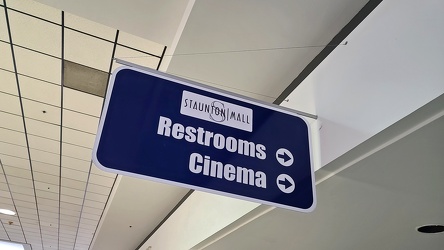 Restrooms and cinema signage