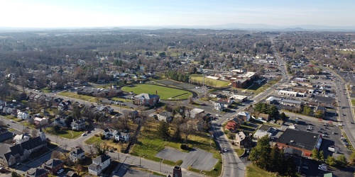 Downtown Waynesboro, Virginia, facing west