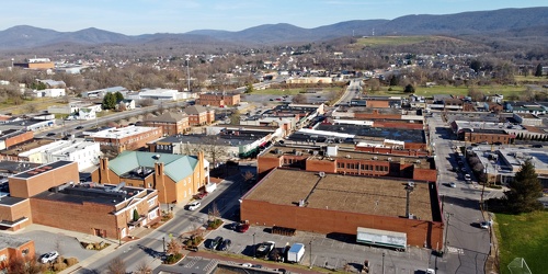 Downtown Waynesboro, Virginia above Church Street and Federal Street