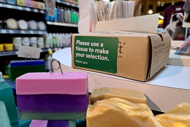 "Please use a tissue to make your selection"