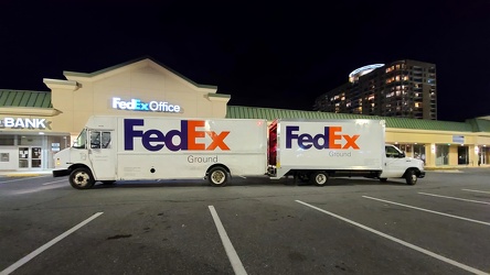 FedEx trucks mating at Pike Center