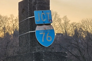 Interstate 76 sign on Green Lane Bridge