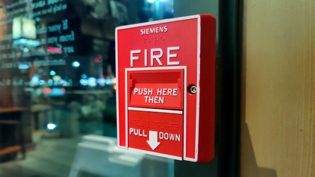 Fire alarm pull station at Bass Pro Shops in Atlantic City