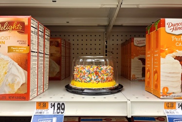 Abandoned cake in the baking aisle