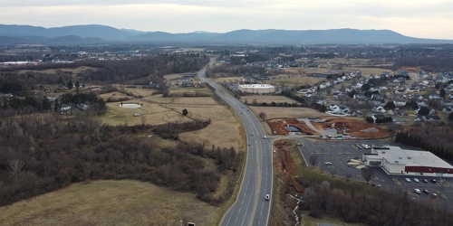 View down Lew Dewitt Boulevard