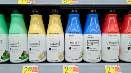 Bottles of Soylent drinks