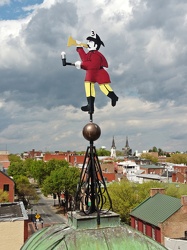 Firefighter weathervane at United Steam Fire Engine Company #3