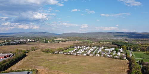 Fields and housing in Charles Town, West Virginia