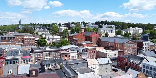 Downtown Staunton, Virginia, facing northeast