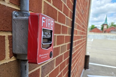 Fire alarm pull station at New Street parking garage [07]