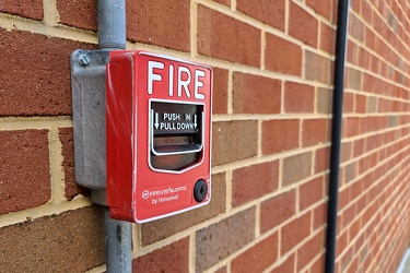 Fire alarm pull station at New Street parking garage [08]