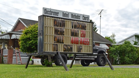 Sign for Glossbrenner United Methodist Church