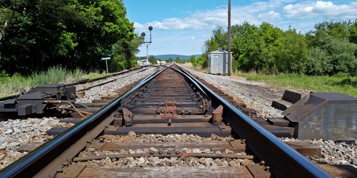 Switch at west end of siding in Stuarts Draft, Virginia