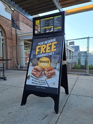 Potbelly A-frame sign at Gaithersburg Square