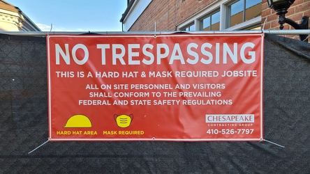 Construction sign at Gaithersburg Square