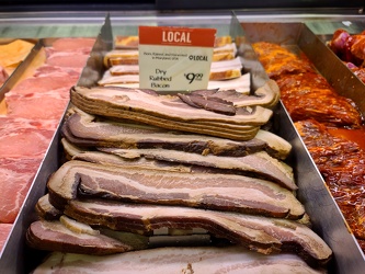 Dry rubbed bacon at Whole Foods Market